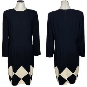 Vintage Liz Claiborne Argyle Hem Midi Dress